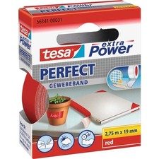 [56341-00031-03] tesa Ruban toilé adhésif Extra power 19 mm x 2,75 m Rouge