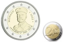 2 € commémorative Monaco 2022   BE   Albert 1 er   neuve sous capsule