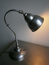 Lampe Bureau orientable 1950 Métal chromé Luminaire déco vintage XX°s