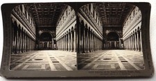 PHOTO STEREO ITALIE ROME église St Paul intérieur stéréoscopie PERFEC S580