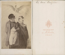 Horda, Paris, les deux empereurs, illustration CDV vintage albumen carte de visi
