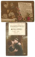 WW1,2 Rares CPA Carte de pain et Taisez Vous,Méfiez Vous.