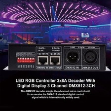 Décodeur LED RGB Controller 3X8A Avec Affichage Numérique 3 Canaux DMX512-3CH