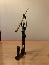 Statuette En Bois Africaine Pileuse Hauteur 50 Cm GCG 