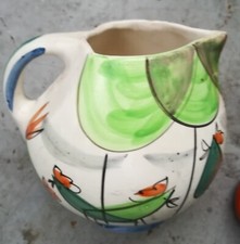 Gros pichet zoomorphe dessin  poule dans le goût de capron jouve