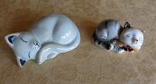 2 petits CHATS en faïence