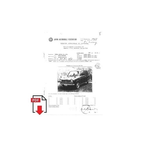 1967 honda n360 form - 1967, of