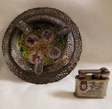 Briquet Vulcano   + Cendrier -Indochine  1946