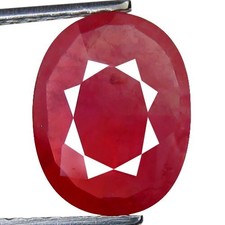 BELLE PIERRE PRÉCIEUSE OVALE EN RUBIS ROUGE CHAUFFÉE NATURELLE DE 9 X 7 MM...