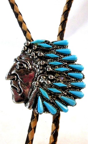 Silver tone light blue chief - &,