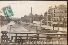 CPA 92 Puteaux Le Quai National Vue artistique. Oblitérée 31/12/1915 Semeuse 5c