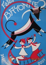 Affiche des fêtes de  BAYONNE - SAEZ - 2001