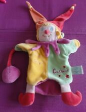 T3G / marionnette clown clowny vert orange DOUDOU ET COMPAGNIE