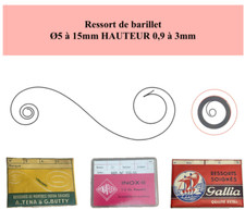 Ressort Barillet de Montre mécanique {Ø5 à 15mm HAUTEUR 0,9 à 3mm} (Annonce 1)