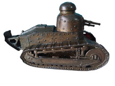 Char Renault FT17 1ère Guerre Mondiale, Art des Tranchées, Encrier-Presse Papier