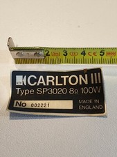 Veritable Original metal plaque logo KEF CARLTON III vintage SPEAKER occasion