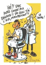 Margerin, ex-libris signé, chez le coiffeur