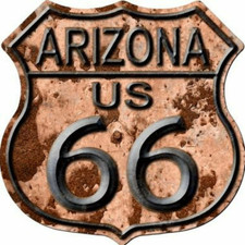 SUPERBE PLAQUE DECORATIVE US ARIZONA ROUTE 66- RUSTY- DECORATION USA / BIKER