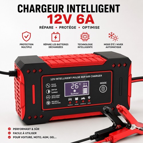 Chargeur batterie 12v 6a - batterie,
