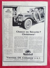 Publicité de Presse: Automobile  Huile MOBILOIL 1923