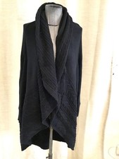 Très Beau Gilet Long Laine Noir Anne Fontaine 42