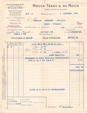 1923  FACTURE ROCCA TASSY & DE ROUX A MARSEILLE - M.ORILLARD A CERNAY
