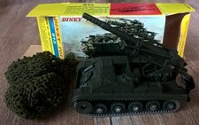 DINKY TOYS originale : n° 813 CANON de 55 AUTOMOTEUR avec sa BOITE et CAMOUFLAGE