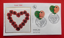 ENVELOPPE FDC  SUR SOIE  1er jour :  COEUR 2000 YVES SAINT LAURENT