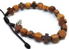 Bracelet chapelet en bois