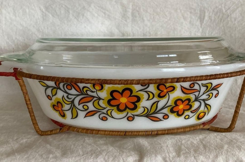 Casserole vintage pyrex flora - vintage,