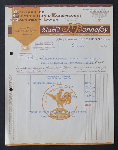 Facture 1949 bonnefoy - facture,
