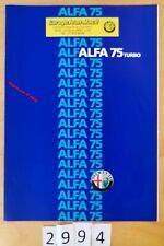 ALFA ROMEO 75 1.8 TURBO Prospectus Fr 5/1986 8 pages