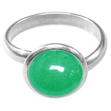 Bague argentée avec cabochon