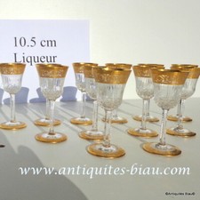 Liquor glass 4.1inch in crystal Saint Louis - Thistle gold in perfect condition