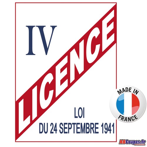 Autocollant licence - autocollant, iv