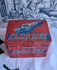 ANCIENNE BOITE A BOUGIES FLOQUET PUBLICITAIRE GARAGE AUTO MOTO