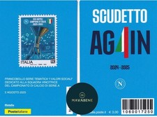 ITALIE 2025 SSC NAPOLI CHAMPION D'ITALIE 2024 CARTE PHILATÉLIQUE TIMBRE