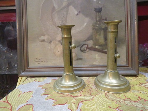 Anciens bougeoirs poussoir - anciens,