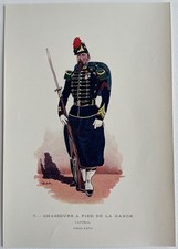 Soldat Chasseurs à pied de la garde, 1860-1870 Caporal Gravure couleur de 1902