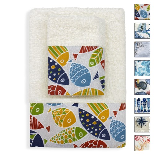Serviettes bain style marin - serviettes, de