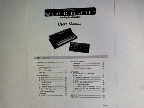Moog minimoog voyager manual - moog,