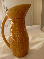 Ancienne Carafe Pichet SARREGUEMINES Céramique France 1/2L Vintage barbotine
