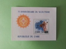 Zaïre Congo RDC Scout Scoutisme Surchargé neuf MNH Bloc 1986
