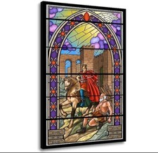 Saint Martin, Art Mural, Tableau Vitrail, Decoration Religieuse, Bible, Cadeau