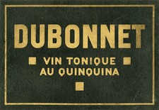 "DUBONNET VIN TONIQUE AU QUINQUINA" Couverture de menu originale entoilée  
