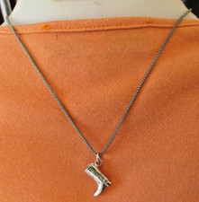 chaine pendentif Santiag Bottes country en Argent poinçon 925 bijou vintage 3284