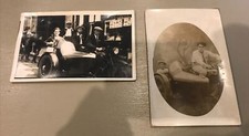 ANCIENNE CARTE POSTALE PHOTO  MOTO SIDE CAR LOT X 2