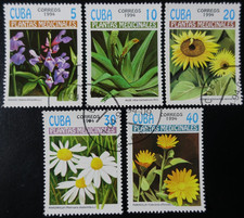 TIMBRES du 1CUBA - FLEURS