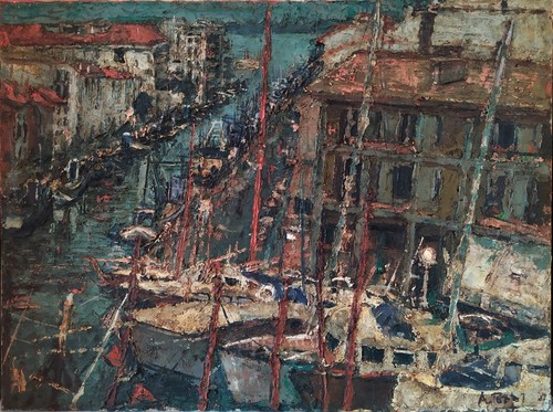 Scène port peinture - scène,