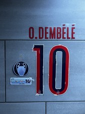 Kit Patch flocage O DEMBÉLÉ #10 PSG Maillot Away 25-26 Ligue des champions UCL